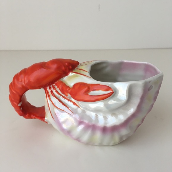 Vintage Other - Vintage Royal Bayreuth Germany Lobster Handle Conch Shell Creamer Pitcher Pink
